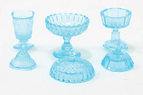 Dollhouse Miniature Candy Dishes, 3Pc, Blue